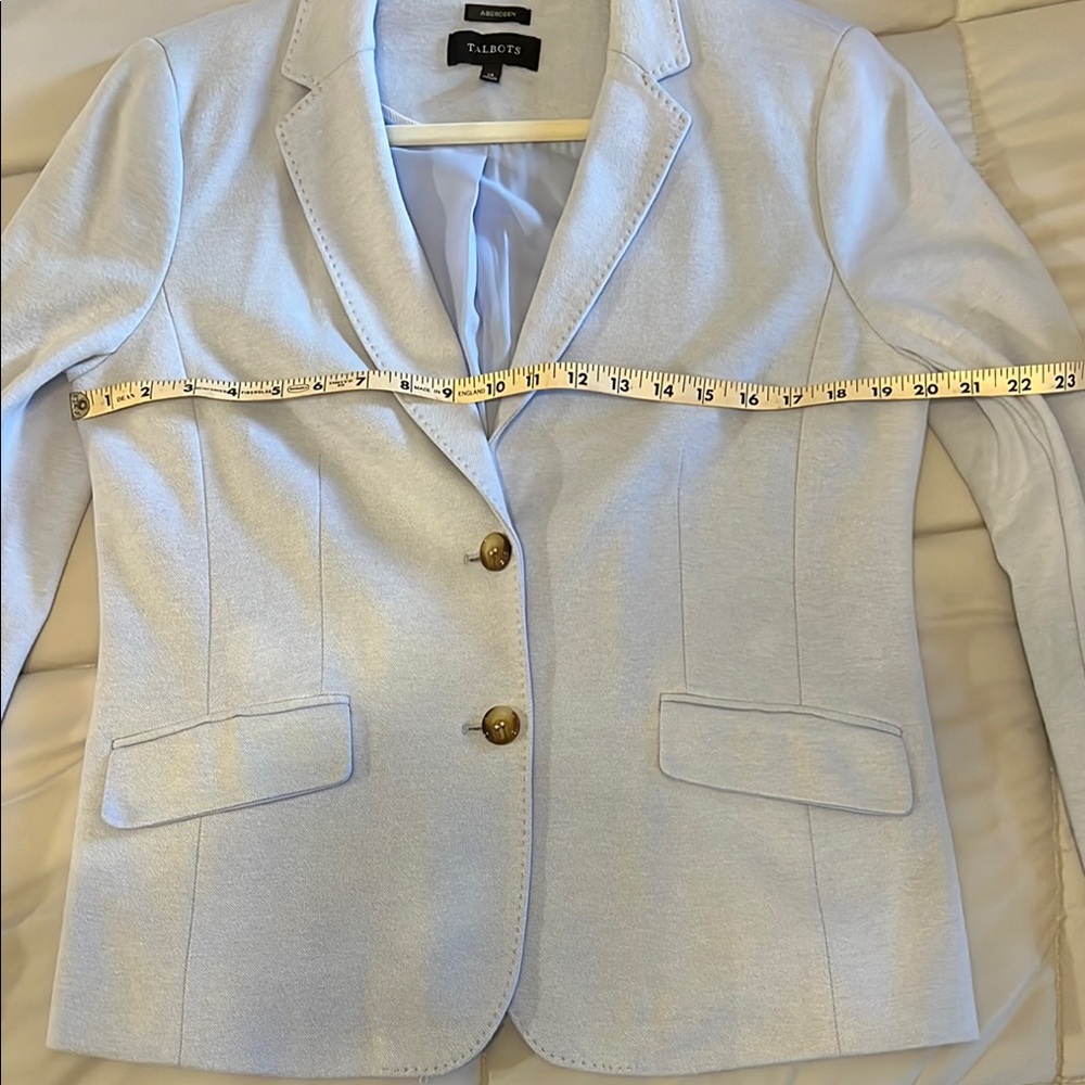 Talbots Light Gray Blazer Structured Notched Lape… - image 6
